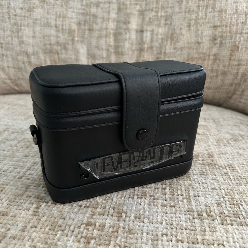 Steve Madden Black Leather Black Box Bag Purse